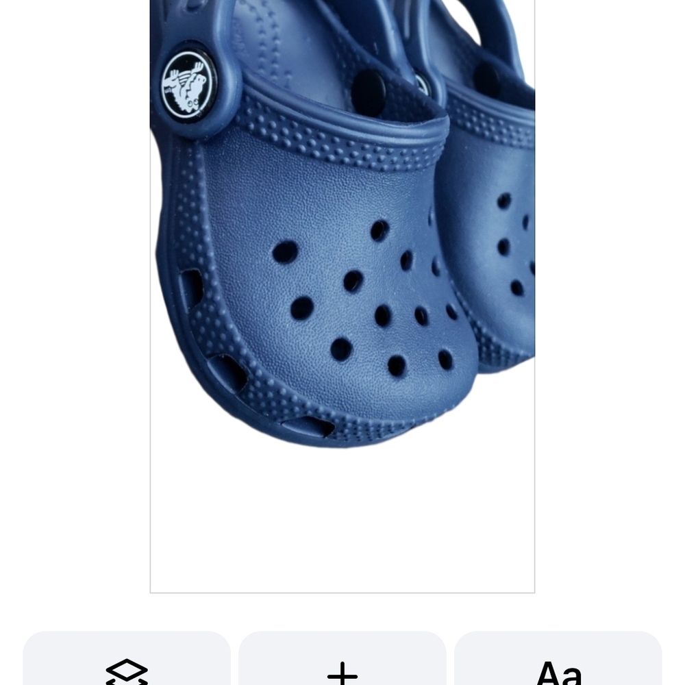 CROCS Kids Blue Slip-On Sz 2-3 Sandals "LIKE NEW" - Picture 2 of 7